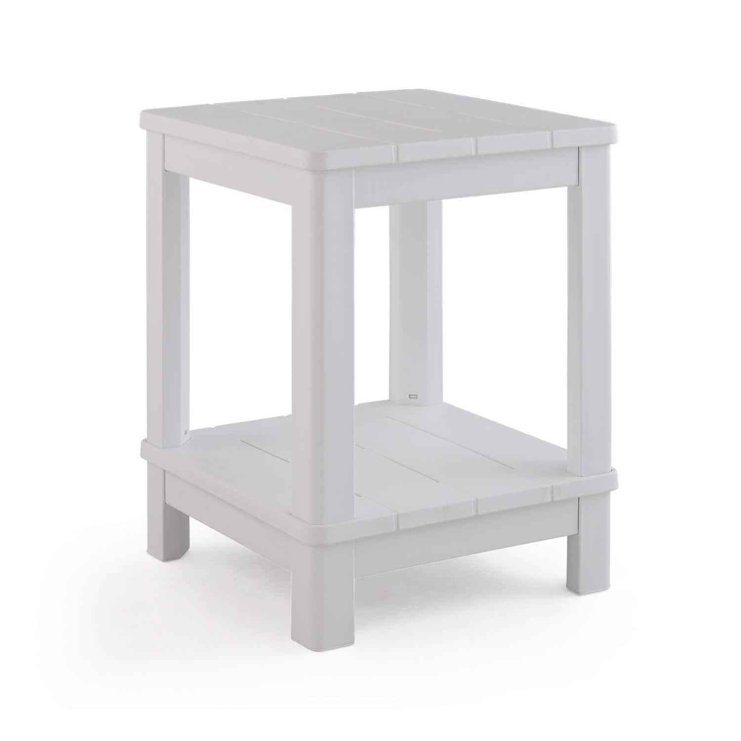 Photos - Garden Furniture Keter Deluxe Square Resin Adirondack Side Table - White