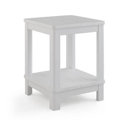 Front. Keter - Keter Deluxe White Square Resin Adirondack Side Table - White.