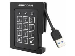 4TB Apricorn Aegis Padlock USB3.0 External Solid State Drive - Black - Unknown