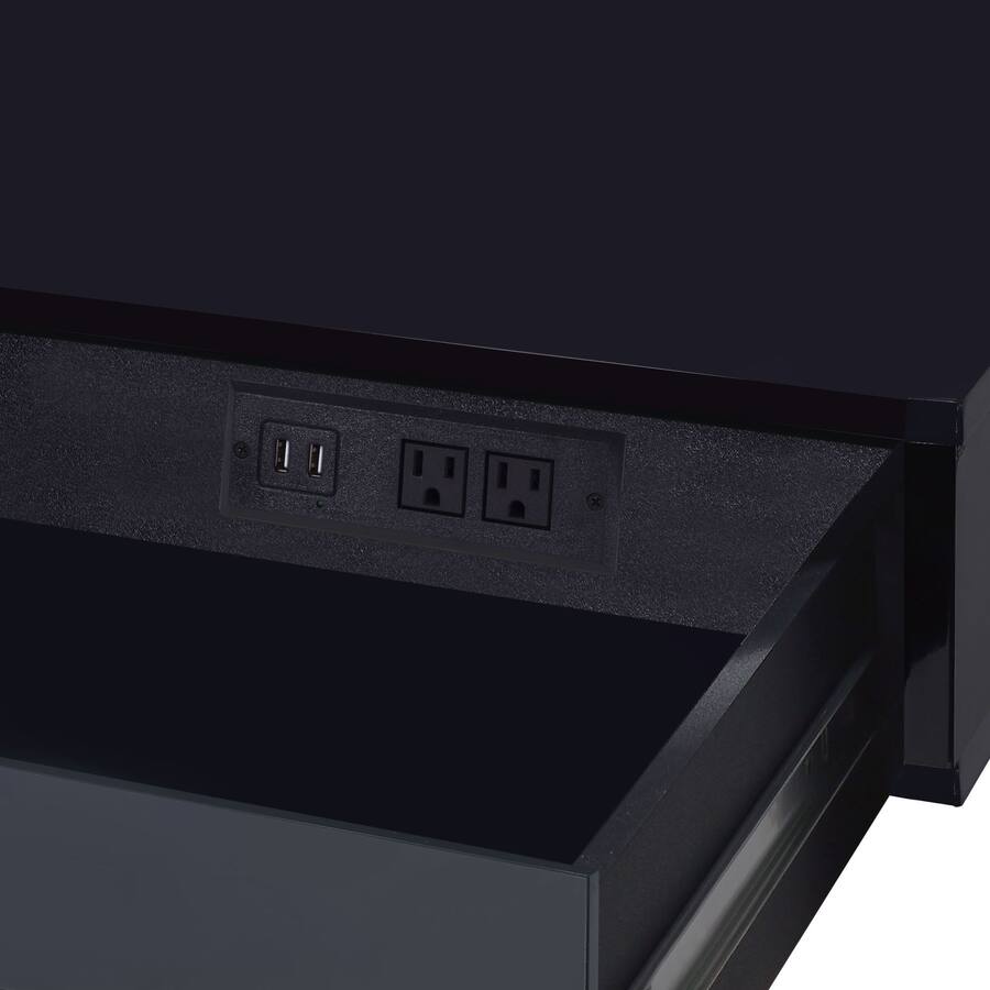 GOODSILO Modern Writing Desk with Built in USB Charging Port and Dual ...