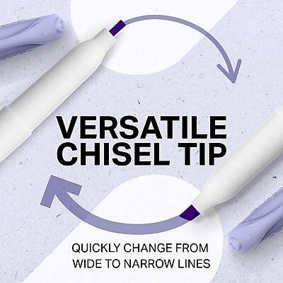 VERSATILE CHISEL TIP  
QUICKLY CHANGE FROM WIDE TO NARROW LINES