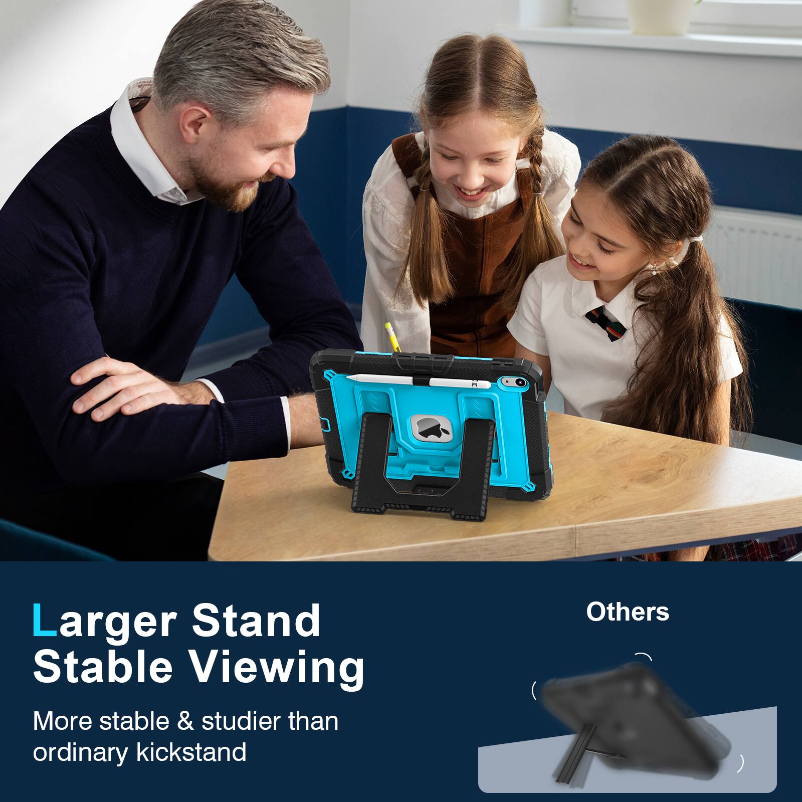 Larger Stand  
Stable Viewing  

More stable & sturdier than ordinary kickstand  

Others