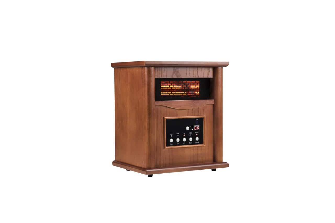 Edendirect - 1500-Watt 14.76 in. Electric Brown Convection 4 quartz tubes Infrared Space Heater with 12 Hours Timer