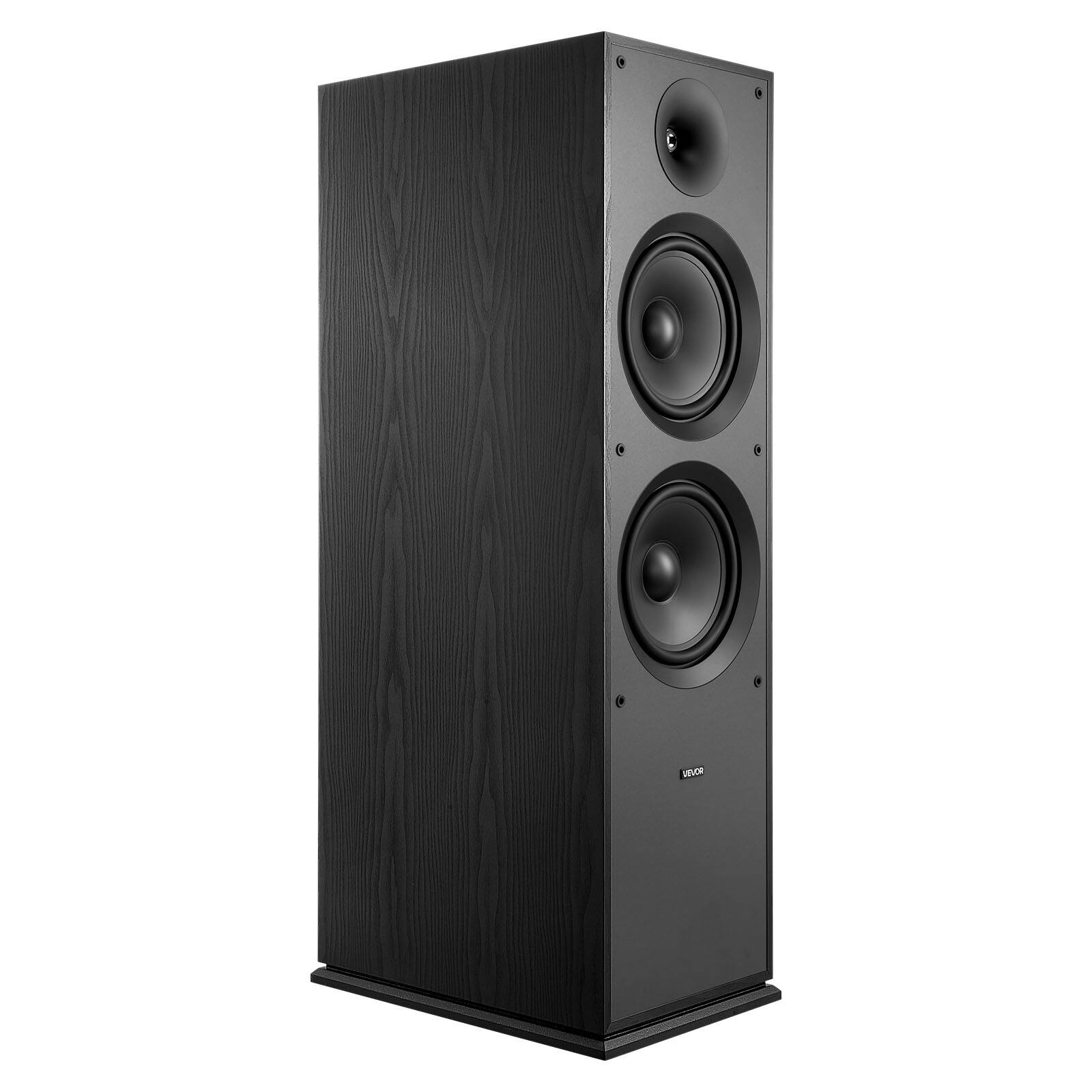 Alt View 5. VEVOR - Floorstanding Tower Speaker, 2-Way Design with 1-Inch Tweeter, Dual 8-Inch Woofers, 600W Peak Output - Black.
