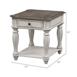 Starlight Canyon Home - Wooden End Table With Drawer and Shelf - White