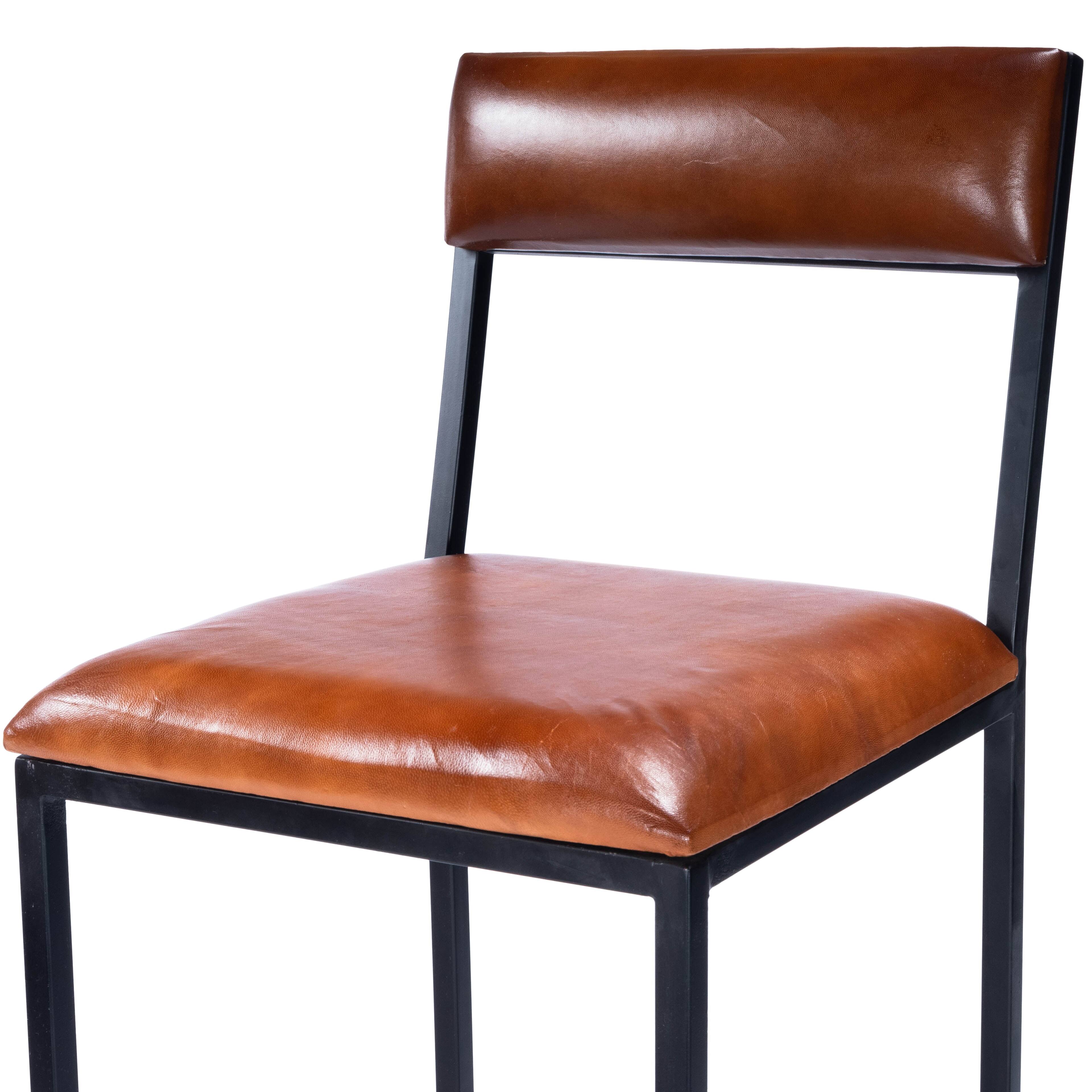 Alt View 9. Butler Specialty - Lazarus 31.5 in. Seat Height Leather and Metal Bar Stool - Medium Brown.