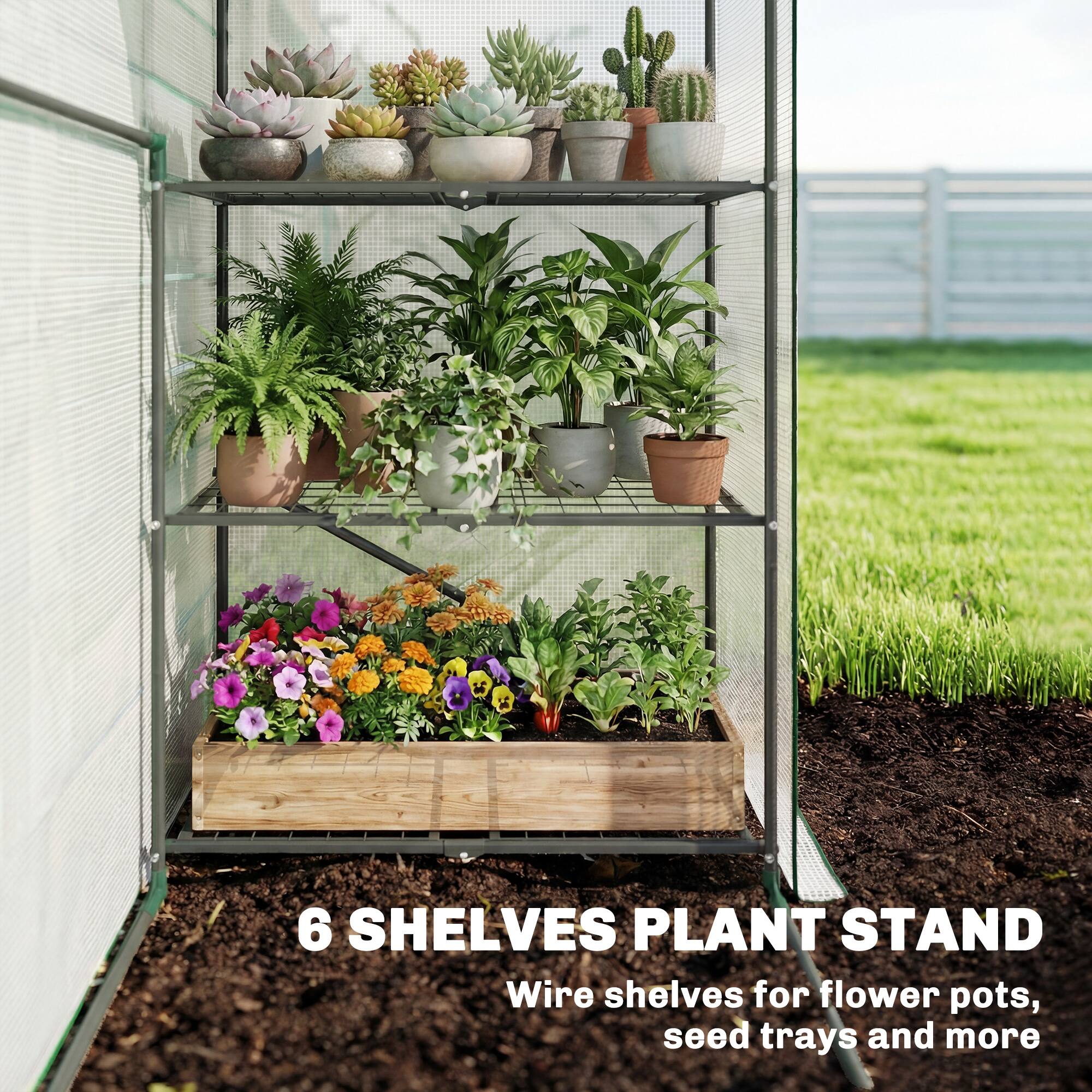 6 SHELVES PLANT STAND  
Wire shelves for flower pots, seed trays and more