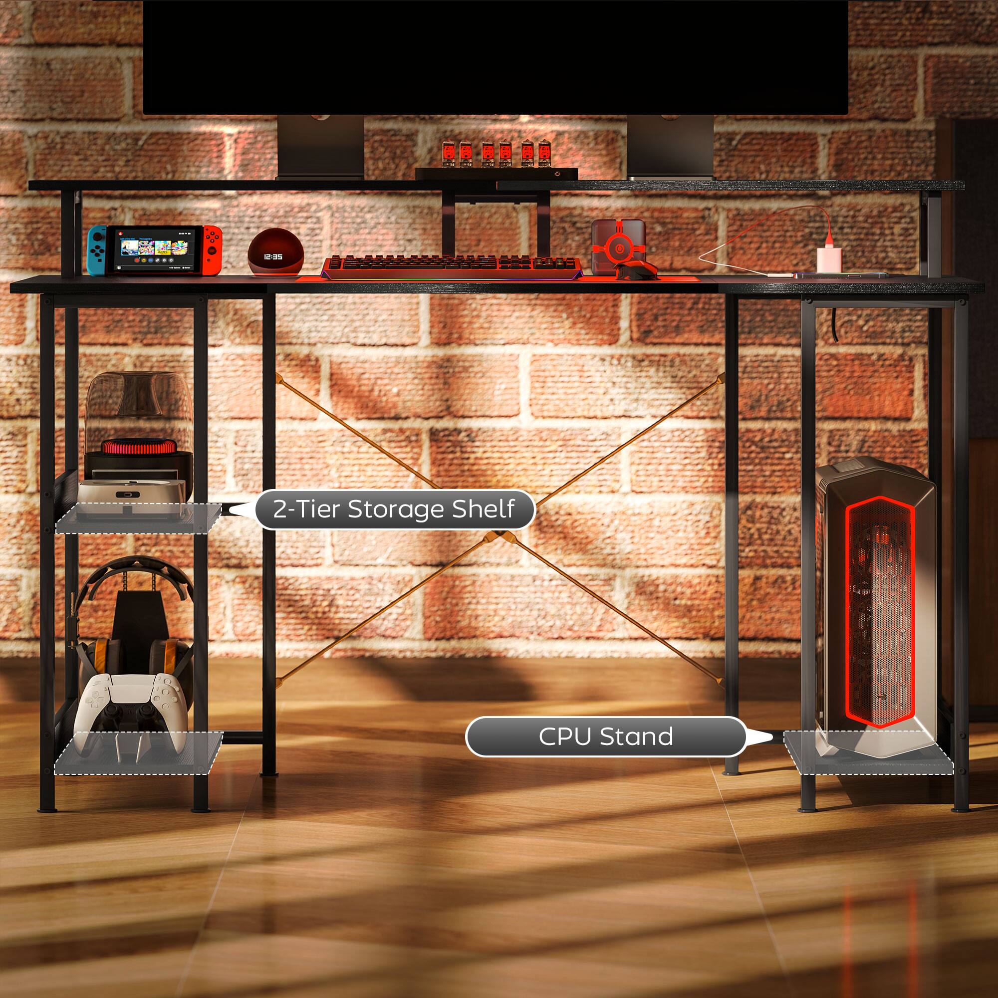 I - aa - - 2-Tier Storage Shelf, CPU Stand