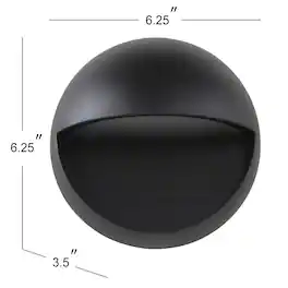 Jonathan Y - Orbe 6.25" Outdoor Metal/Glass Integrated LED Wall Sconce - Black