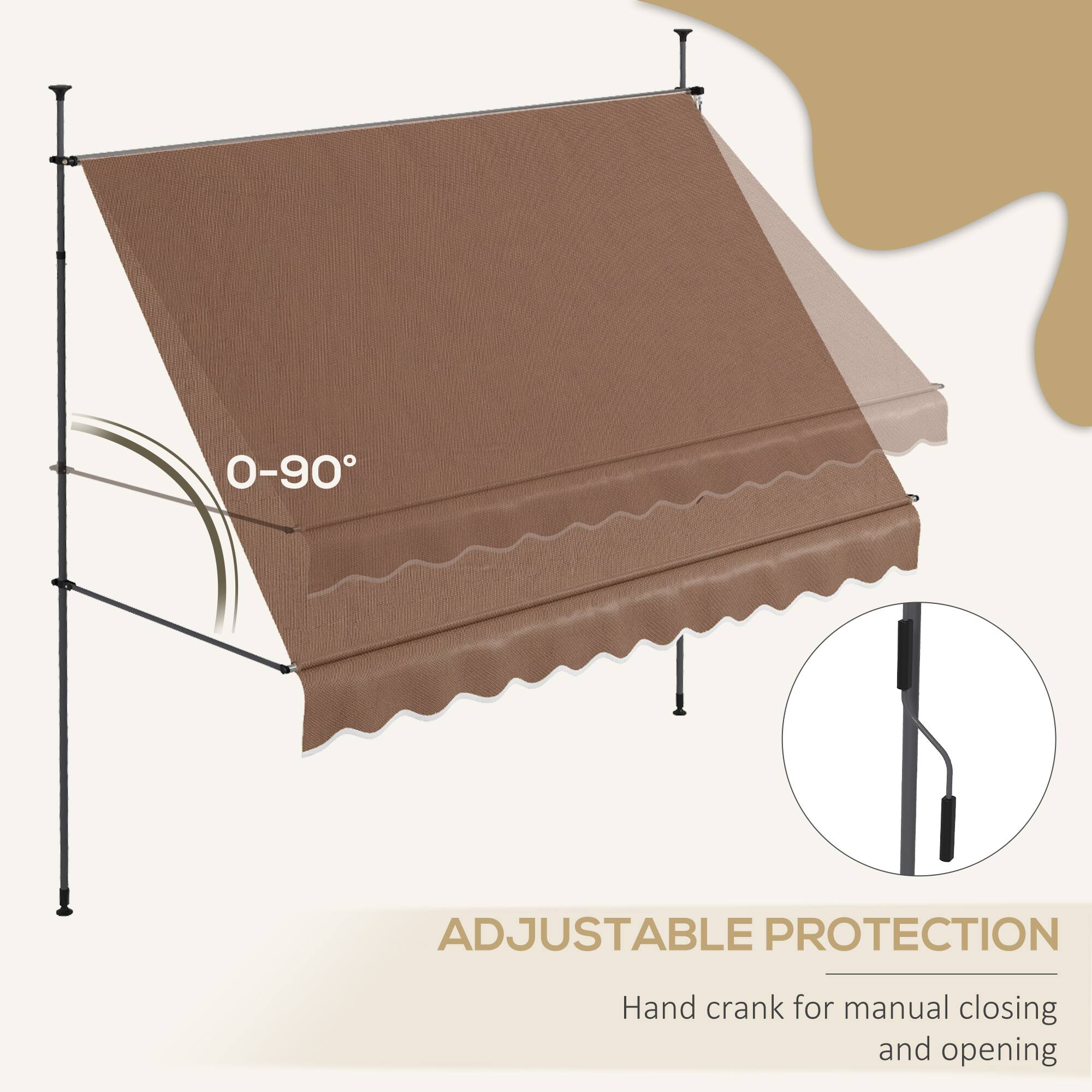 0-90° Adjustable Protection  
Hand crank for manual closing and opening