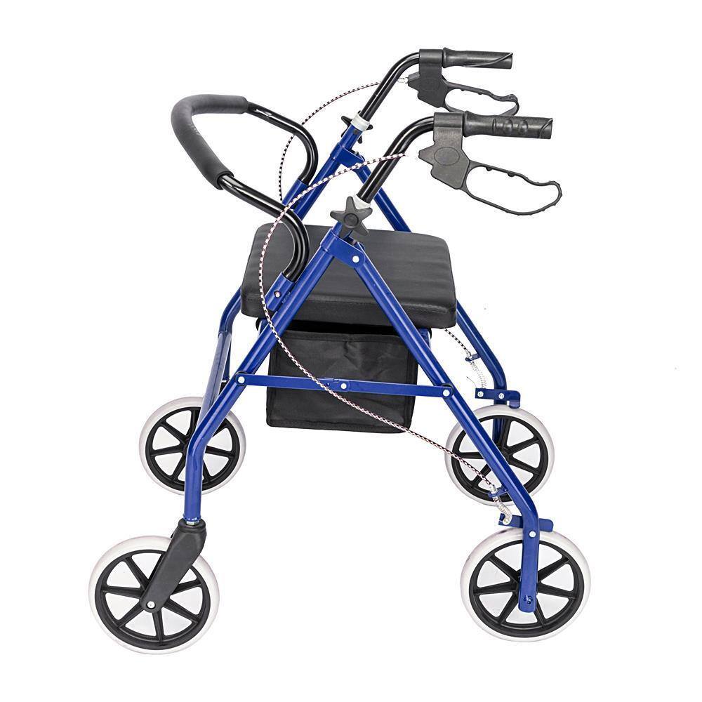 Left. Winado - Foldable Rollator Walker Mobility Rollator with Seat, 8" Wheels, Adjustable Height, Removable Backrest, 286lbs Capacity - Black & Blue.