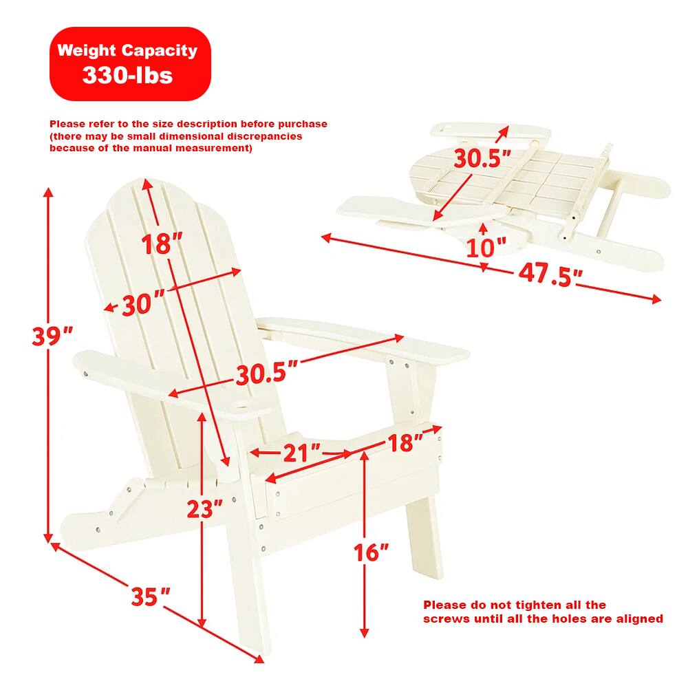 Left. Hivvago - Folding All-Weather Patio Chair with Integrated Cup Holder - White.