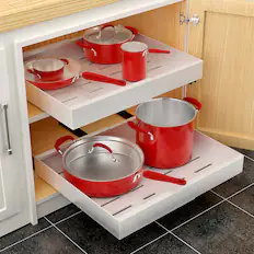 Front. Sorbus - Sorbus Pull-Out Sliding Storage Rack for Kitchen & Bathroom - White.