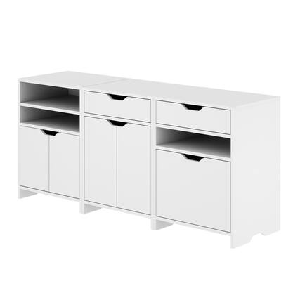 Front. Winsome Wood - Nova 3-Pc Storage Cabinet Set - White.