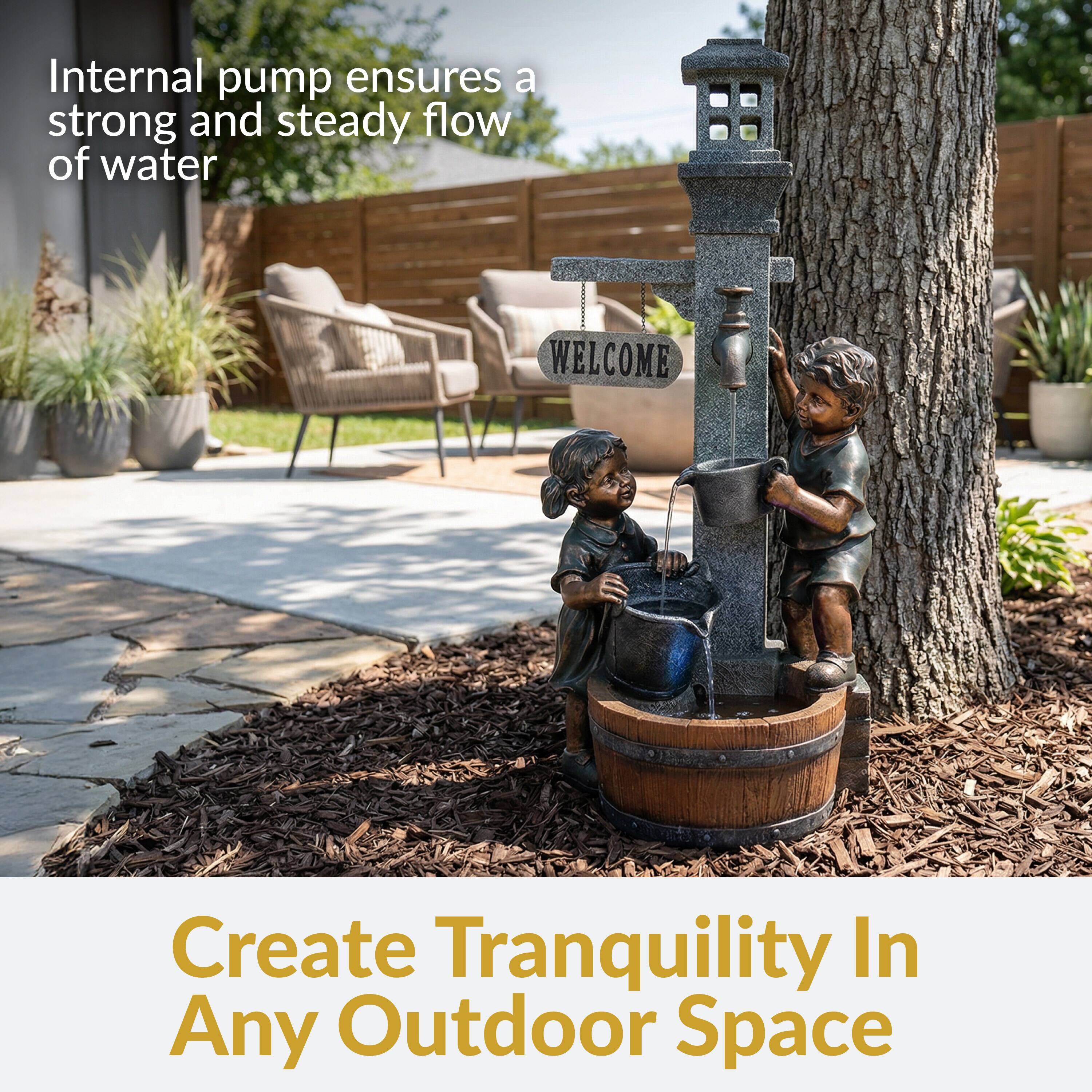 Internal pump ensures a strong and steady flow of water

Create Tranquility In Any Outdoor Space