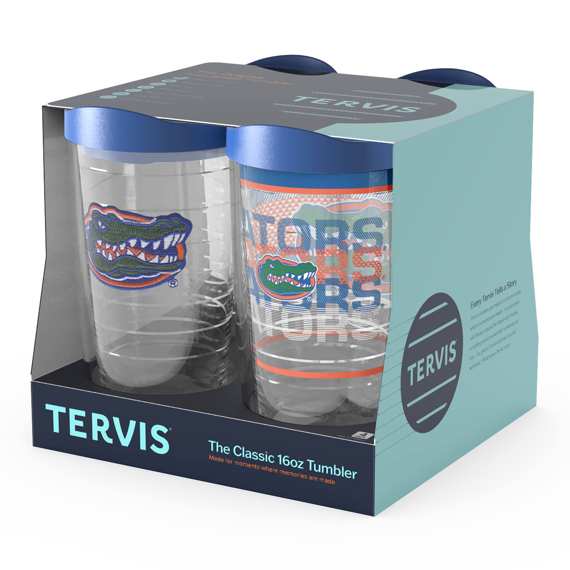 TERVIS  
The Classic 16oz Tumbler  
Made for moments where memories are made.  

Gators  
Gators  

Aven Tana Tells All  
Tana Tana, a Florida Gators fan, shares her story of how she discovered the Tervis tumbler and how it has become an essential part of her life. She explains how it keeps her drinks cold and her hands warm, making it perfect for tailgating and game days. She also mentions how it's a great gift for Gators fans and how it has become a staple in her collection.  

TERVIS