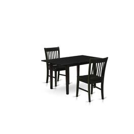 East West Furniture - Dining Table- Dining Chairs - Brown