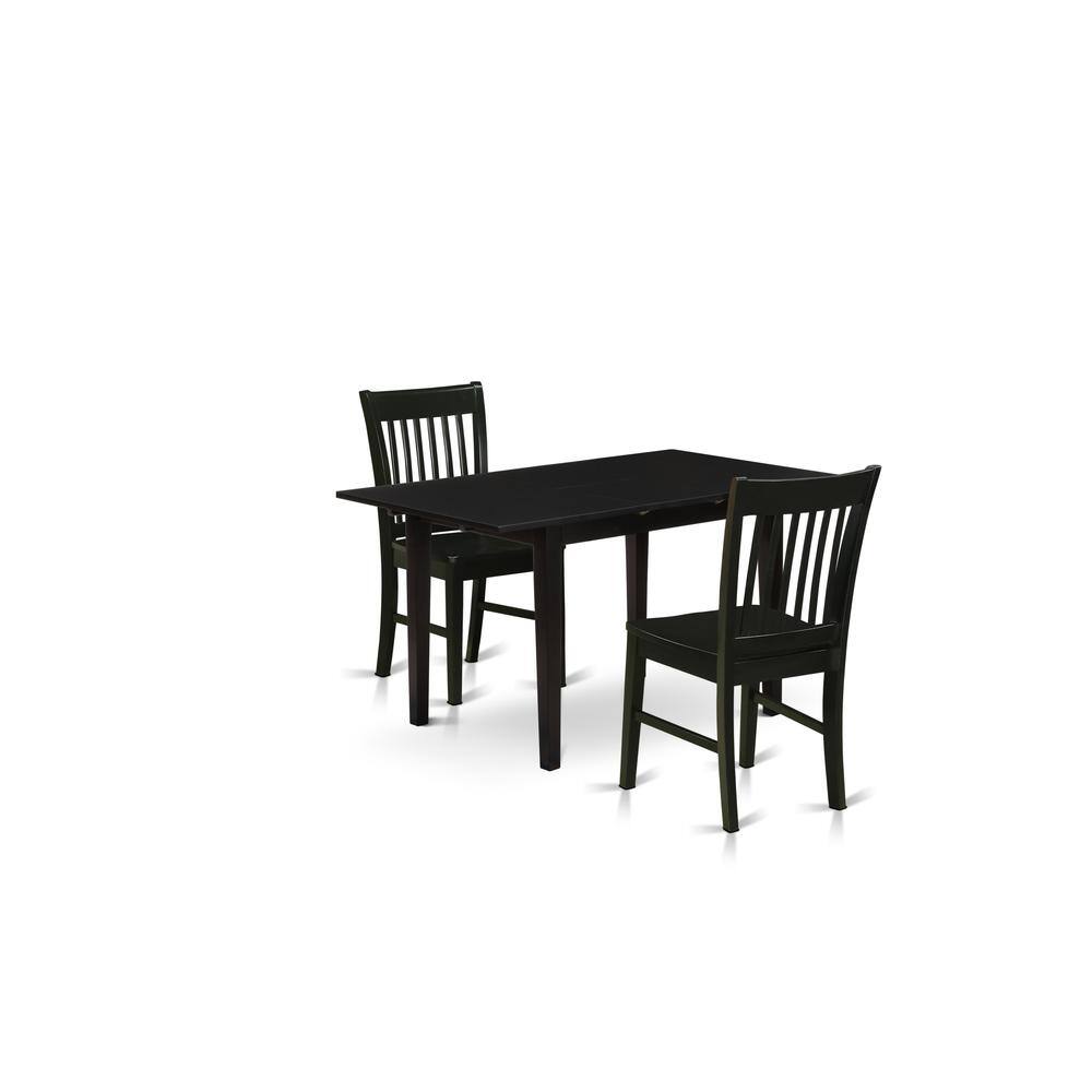 Front. East West Furniture - Dining Table- Dining Chairs - Brown.