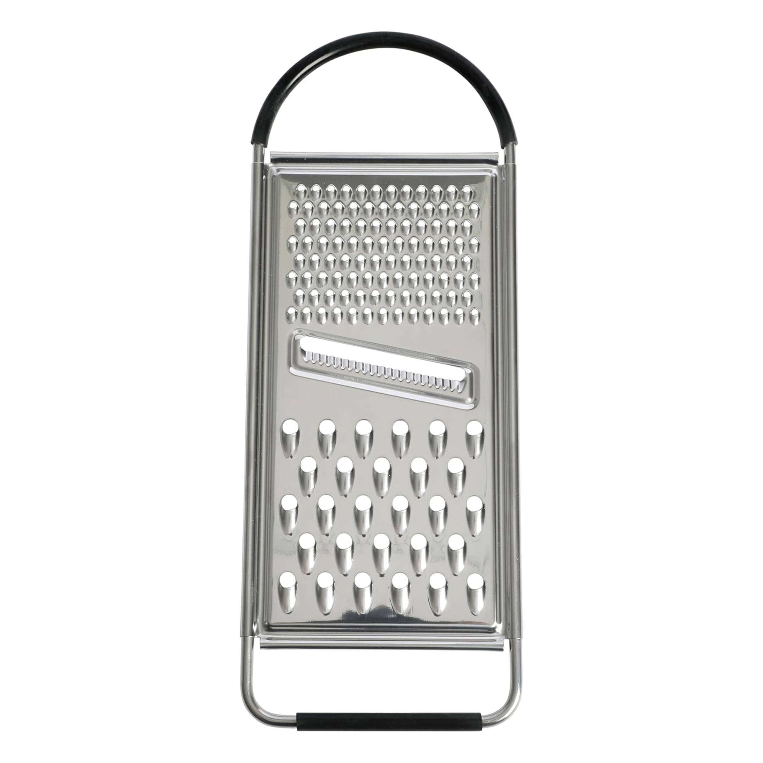 Angle. Gibson - Oster Helmsdale Flat Cheese Grater With Anti-Slip Handle - Silver.