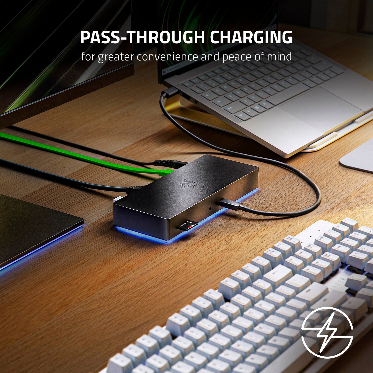 Pass-through charging for greater convenience and peace of mind.