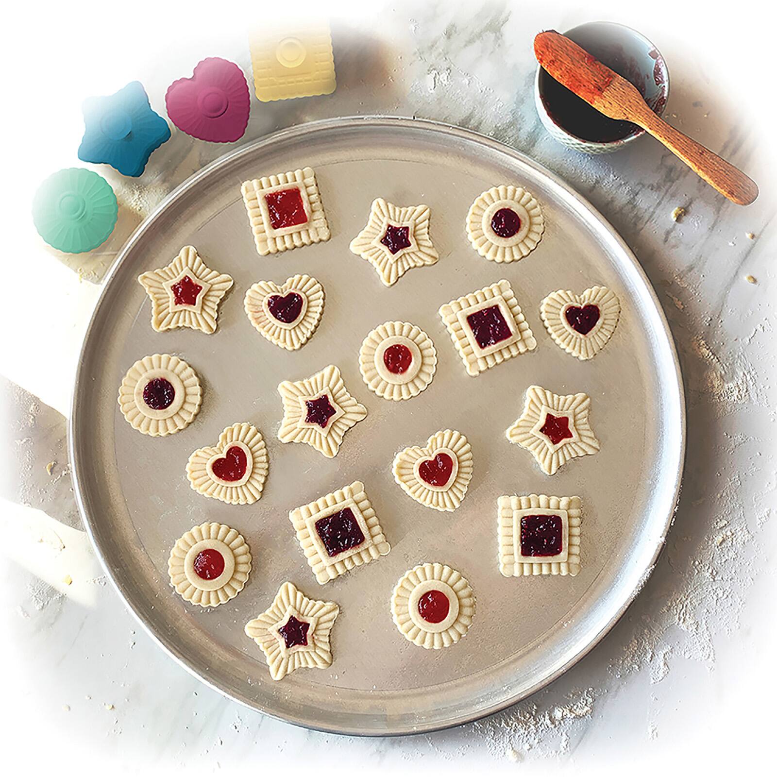 Alt View 4. Talisman Designs - Plunger Style Thumbprint and Linzer Cookie Cutters, 4 Piece Set - Multicolor.