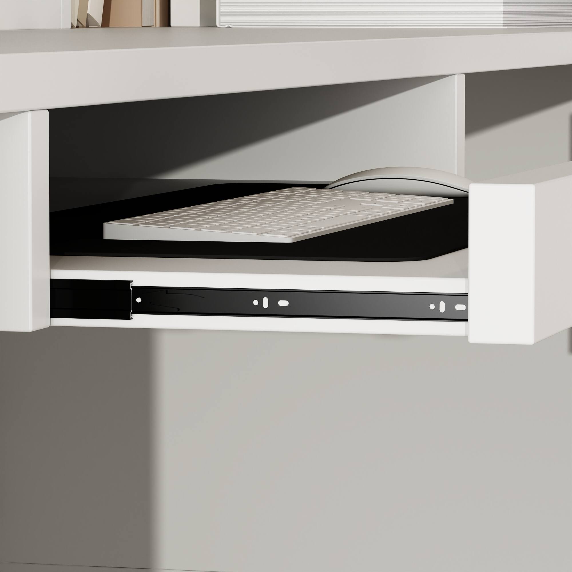 Alt View 5. Famapy - Famapy Multifunctional Reception Desk: Integrated Storage, Compact Design & Tidy Organization - White.