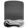 Kensington - DuO Gel Wave Mouse Pad & Wrist Rest - 7.63" Width - Gel - Mouse - TAA Compliant - Black/Gray