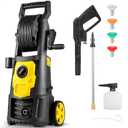 Sweet - Electric Pressure Washer, Washer with Quick Connect Nozzles, Pressure Cleaning Machine with Foam Cannon - Yellow