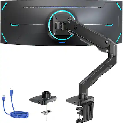 Front. Hirose Alice - Heavy Duty Monitor Arm For 49 Inches Screens Up To 35 Lbs Aluminum Ultrawide Screen Odyssey G9 And More Fully - Default.