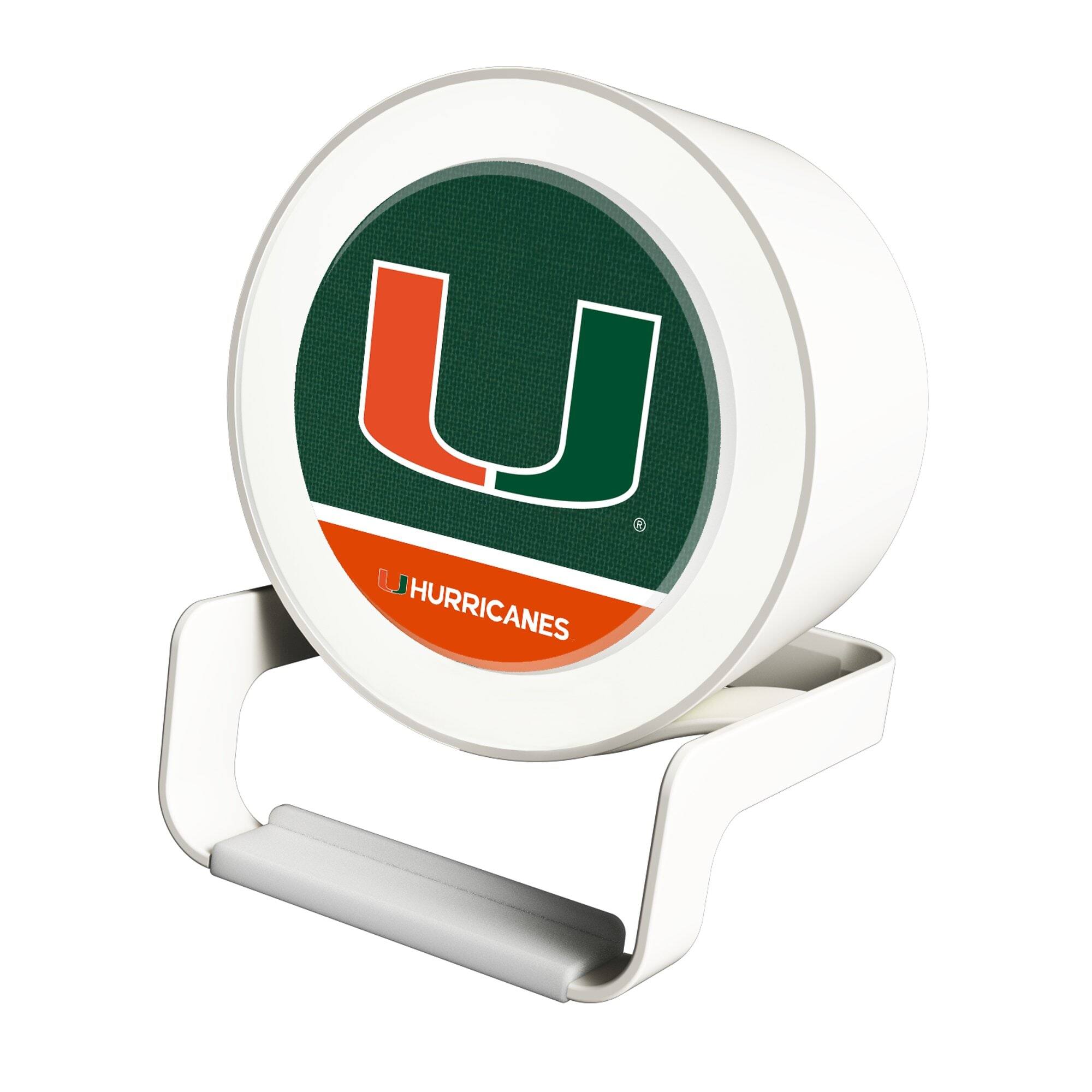 Keyscaper - Miami Hurricanes Night Light Wireless Charger And Bluetooth Speaker - Multicolor