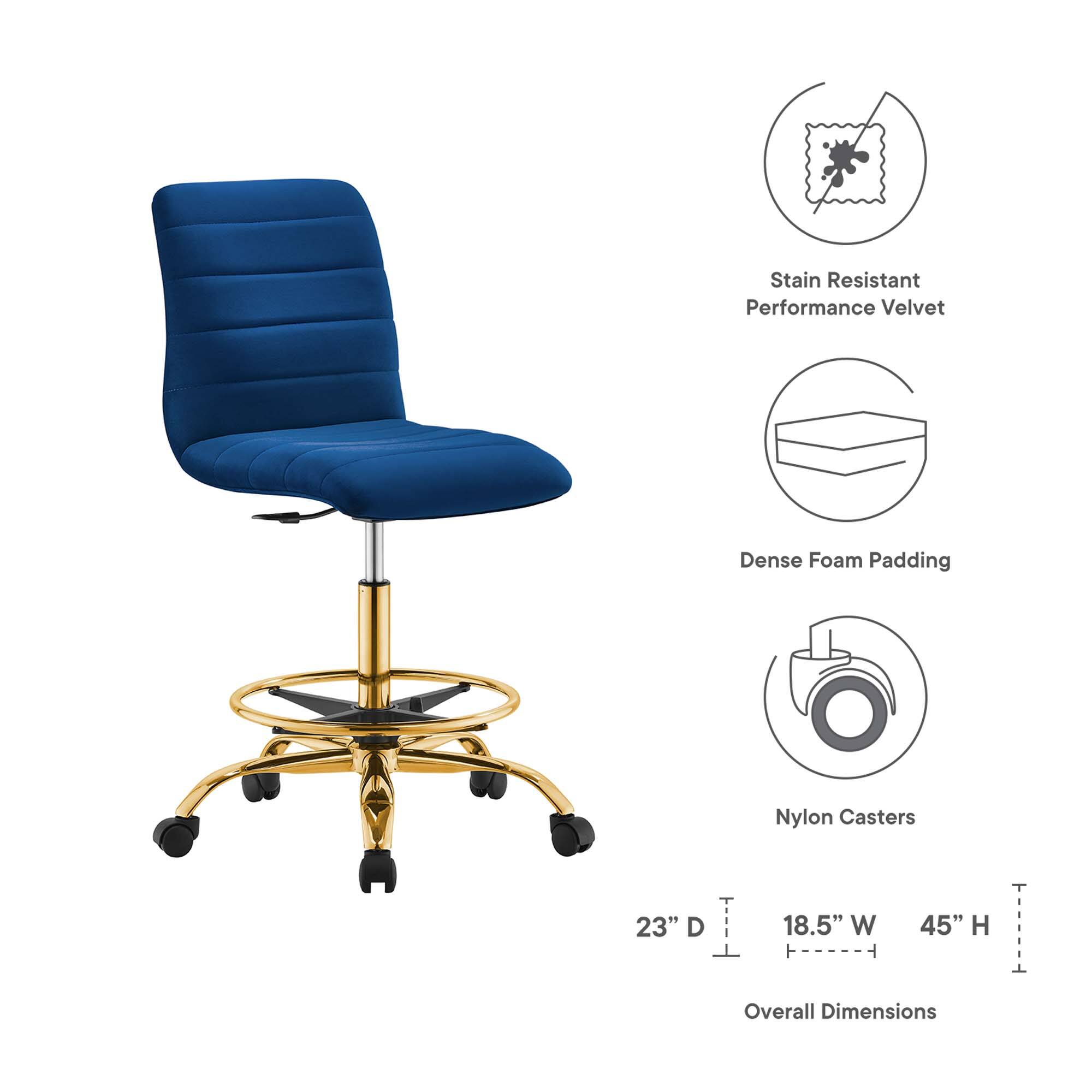 Stain Resistant Performance Velvet  
Dense Foam Padding  
Nylon Casters  

Overall Dimensions:  
23" D x 18.5" W x 45" H