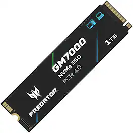 Acer - BL.9BWWR.105 Predator GM7000 1TB NVMe Gen4 Gaming SSD, M.2 2280