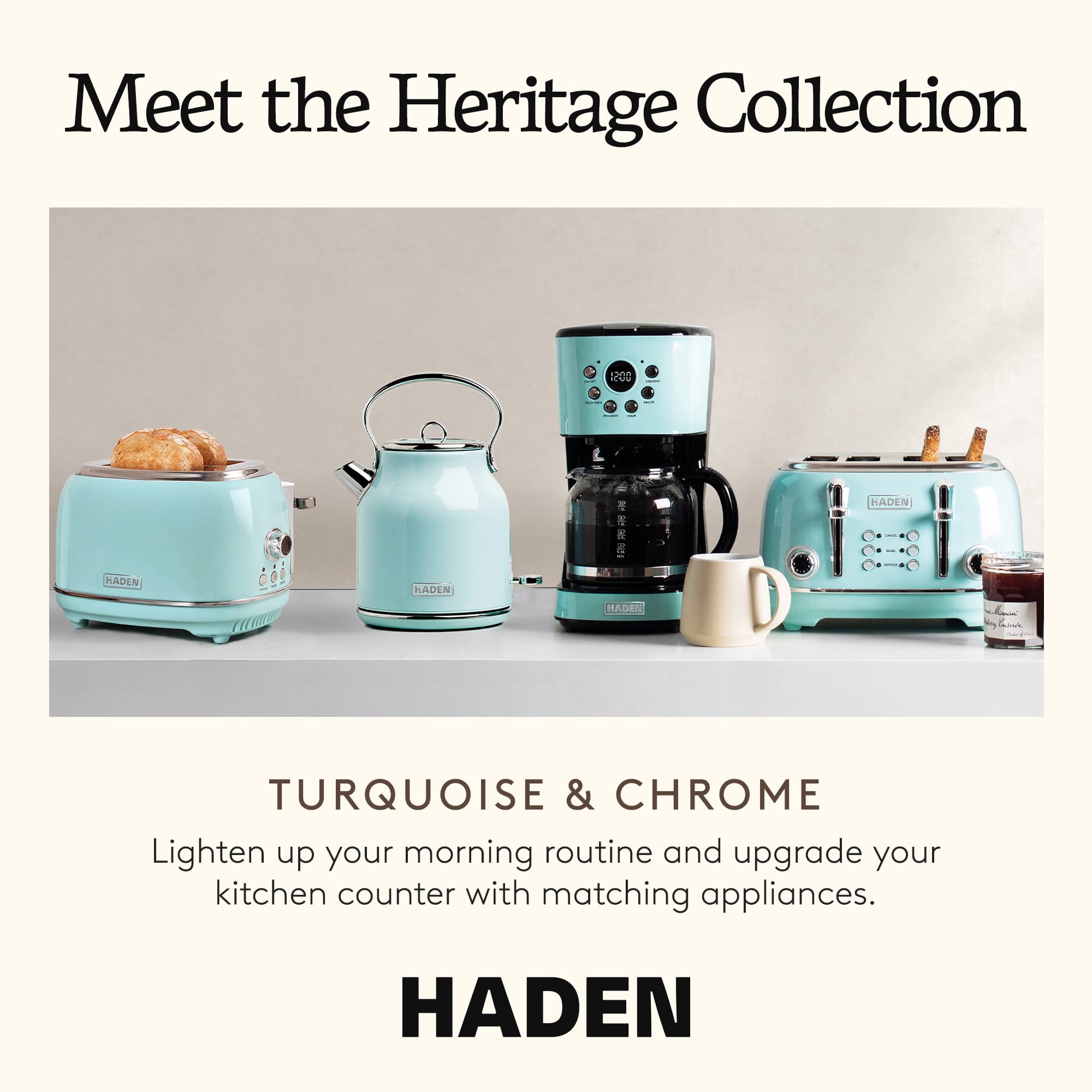 Haden Heritage 4 Slice Wide Slot Toaster & Electric Kettle - Thumbnail 2
