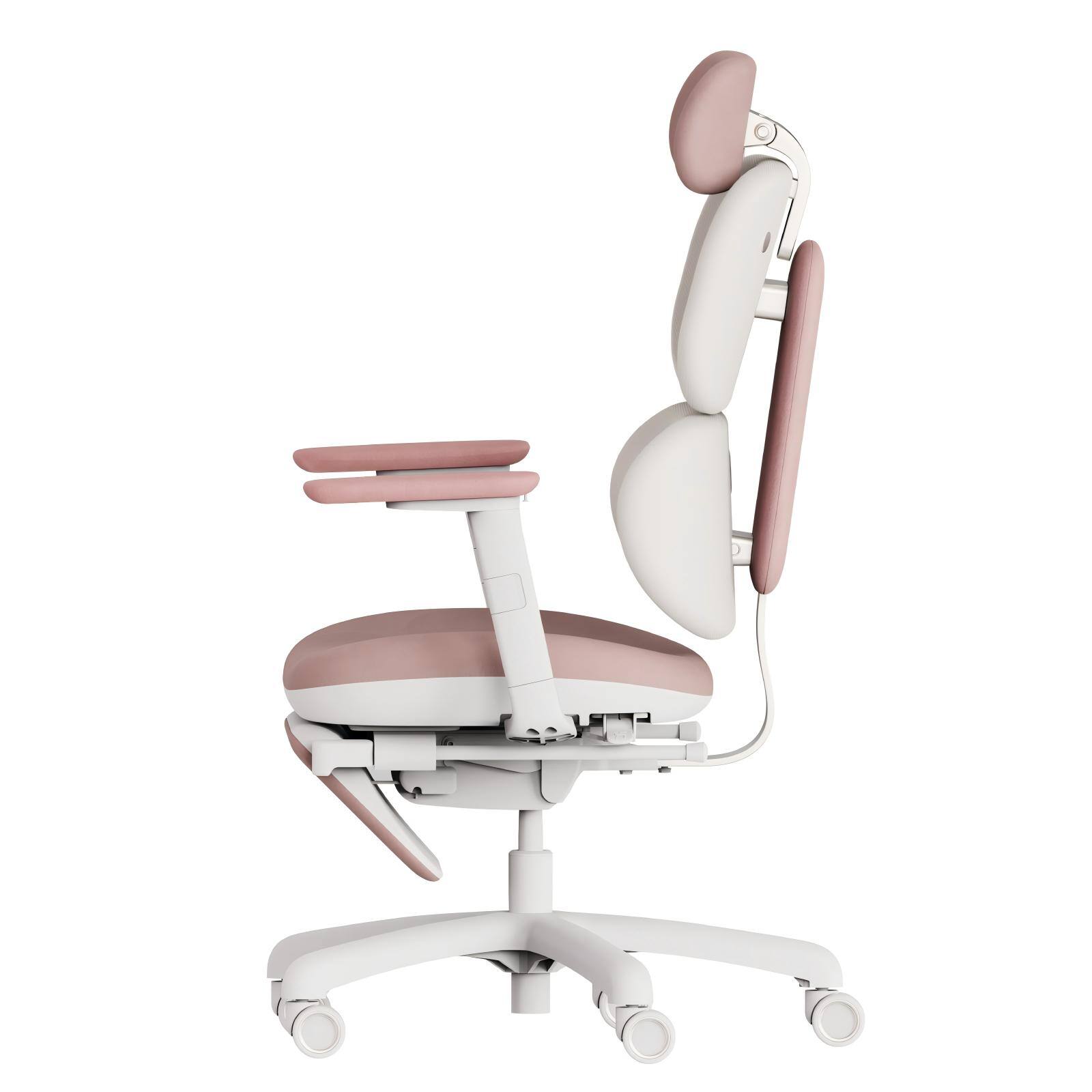 Left. TGIF GAMING - 125° Recline Office Chair With Footrest Recline Mechanism Heated Massage Lumbar Support 6d Armrests - Pink.