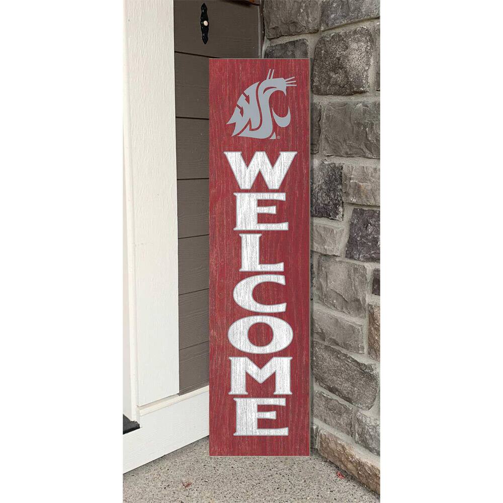 Alt View 1. Jardine - Washington State Cougars 12'' x 48'' Welcome Outdoor Leaner - Red.