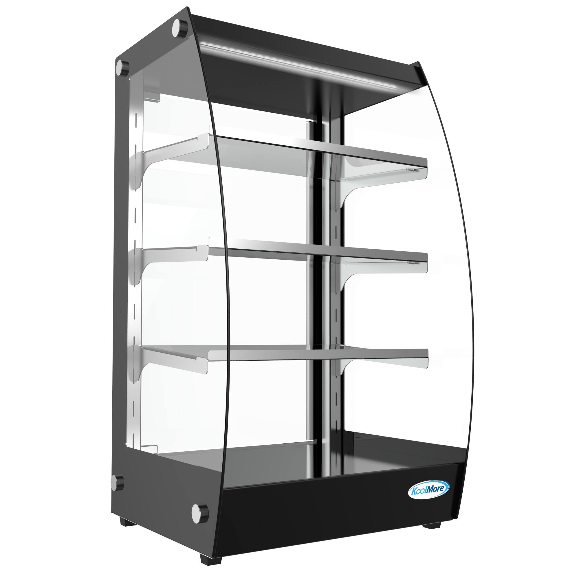 Back. Koolmore - 16 in. Commercial Glass Bakery Display Case, Self Service Pastry Case with LED lighting and Rear Door, 2.7 cu. ft. - Black.
