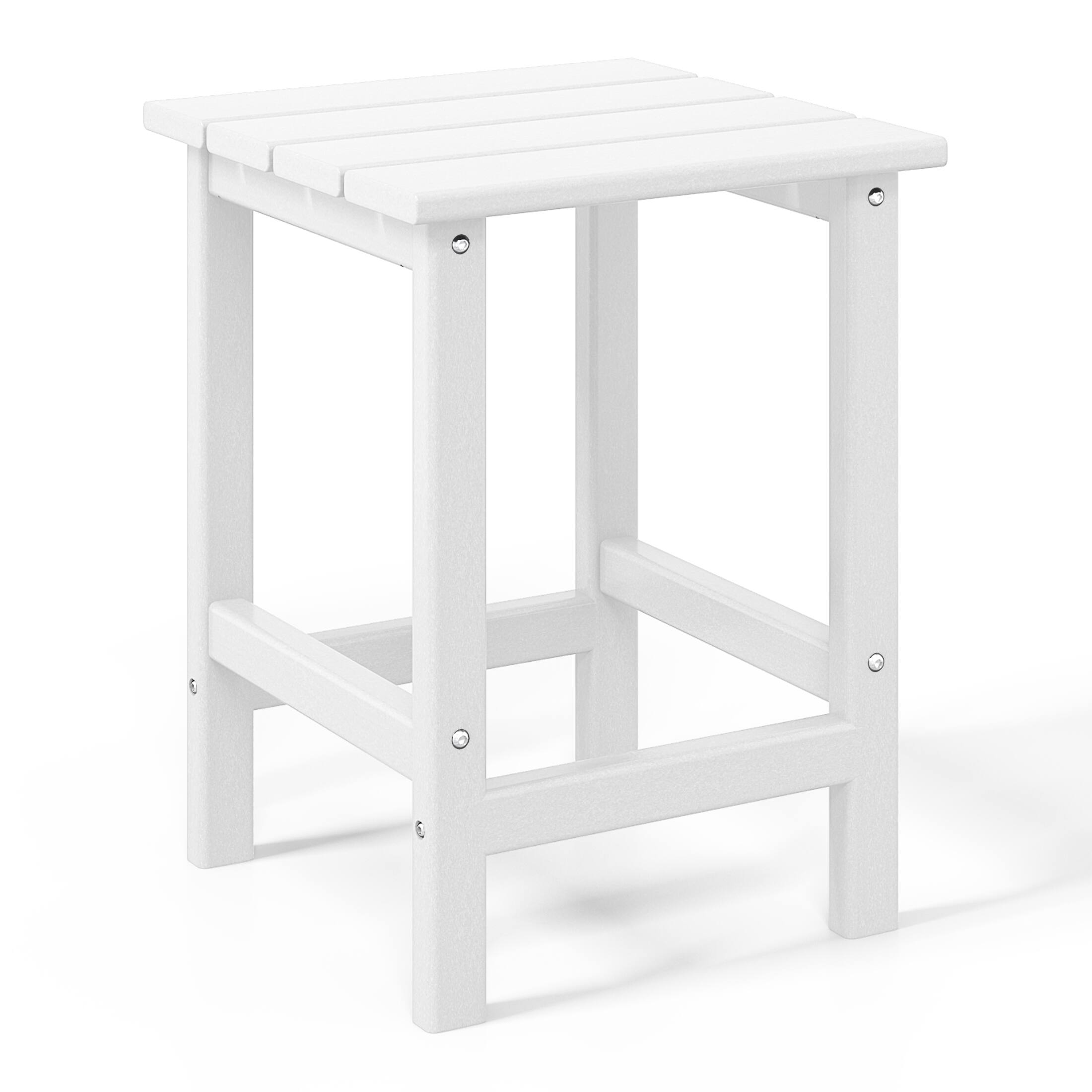 Left. WestinTrends - WestinTrends Malibu 14" square outdoor Side table for Adirondack chair - White.