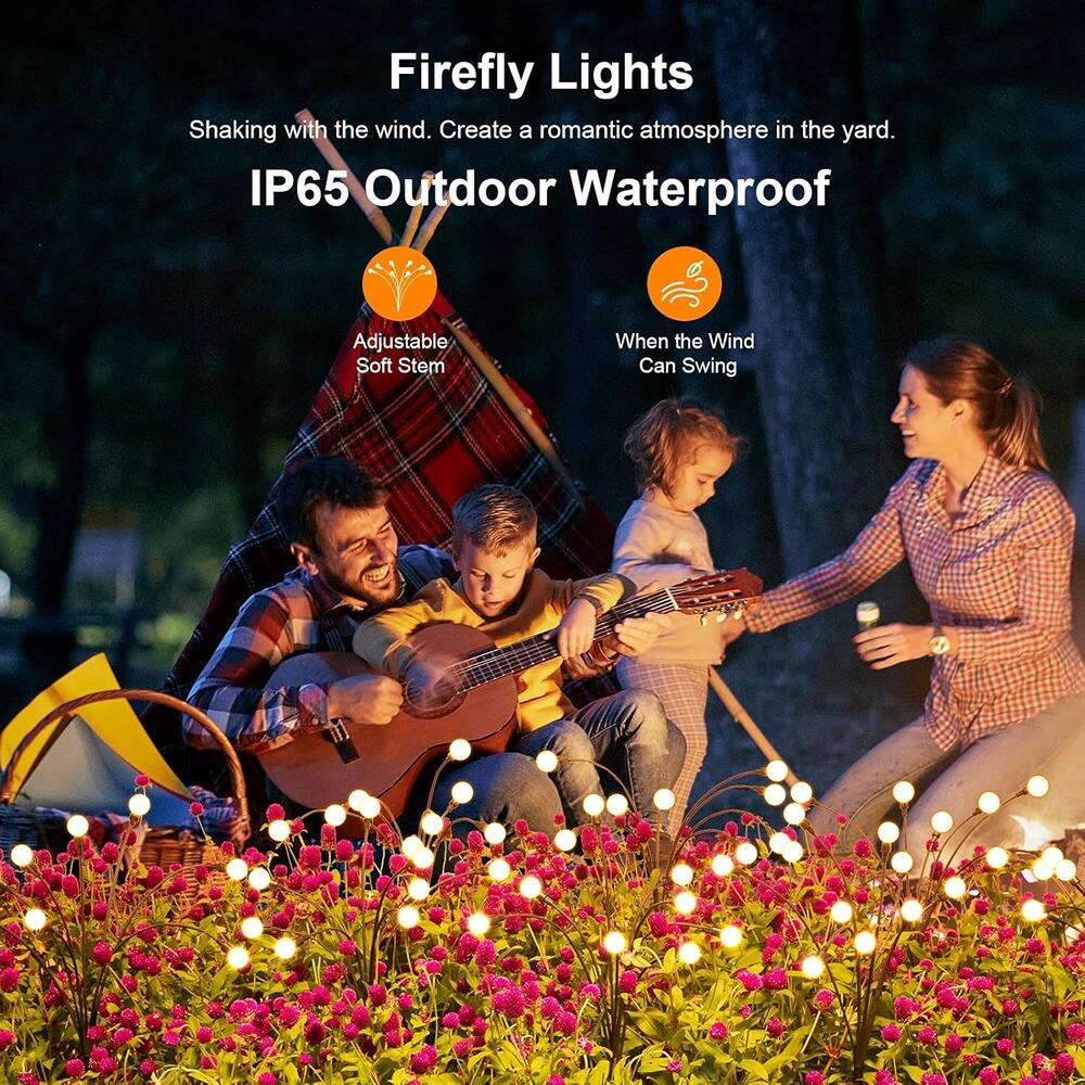 Firefly Lights  
Shaking with the wind. Create a romantic atmosphere in the yard.  
IP65 Outdoor Waterproof  

Adjustable Soft Stem  
When the Wind Can Swing