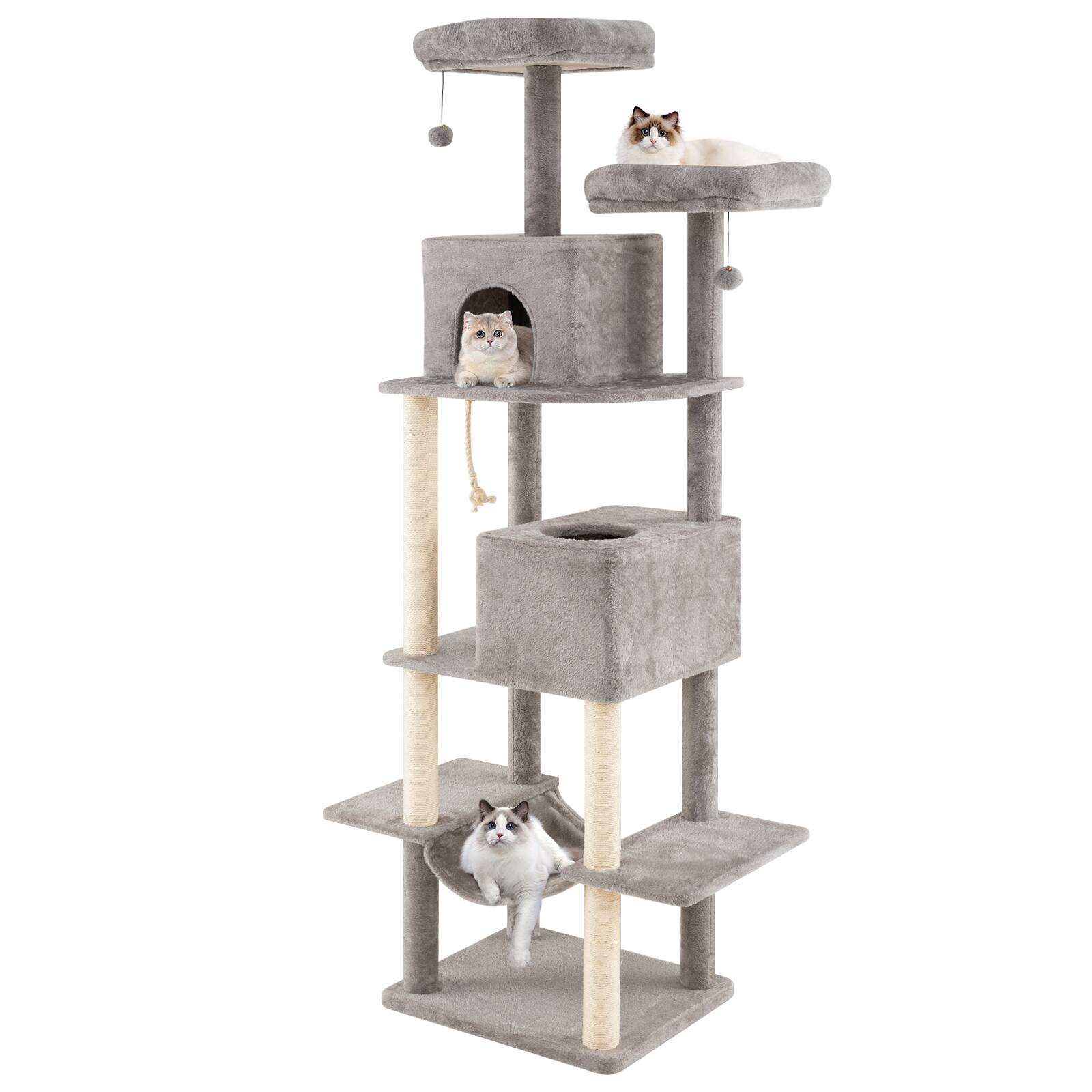 Alt View 9. Gymax - Gymax 81'' Large Cat Tree for Indoor Cats Multi-level Kitty Climbing Tower w/ 2 Condos.