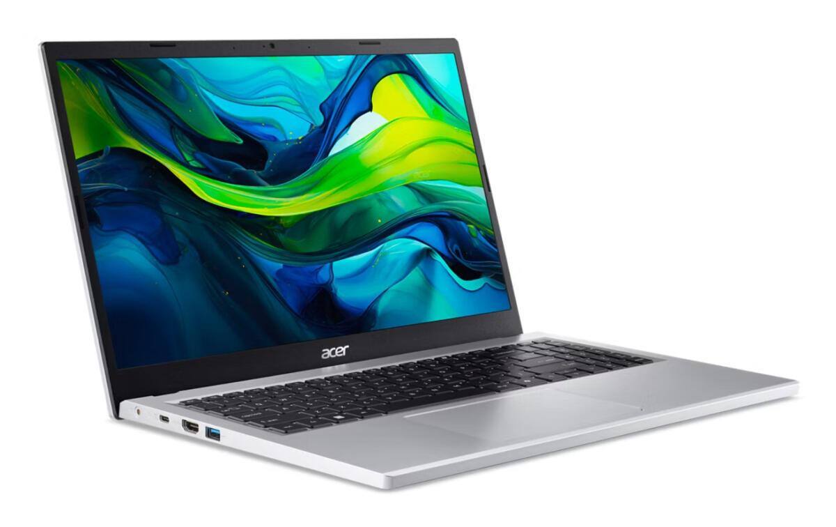 Angle. Acer - Acer Aspire Go 15 AG15-31P 15.6" Notebook Intel i3 8GB RAM 128GB SSD Windows 11 - Silver.