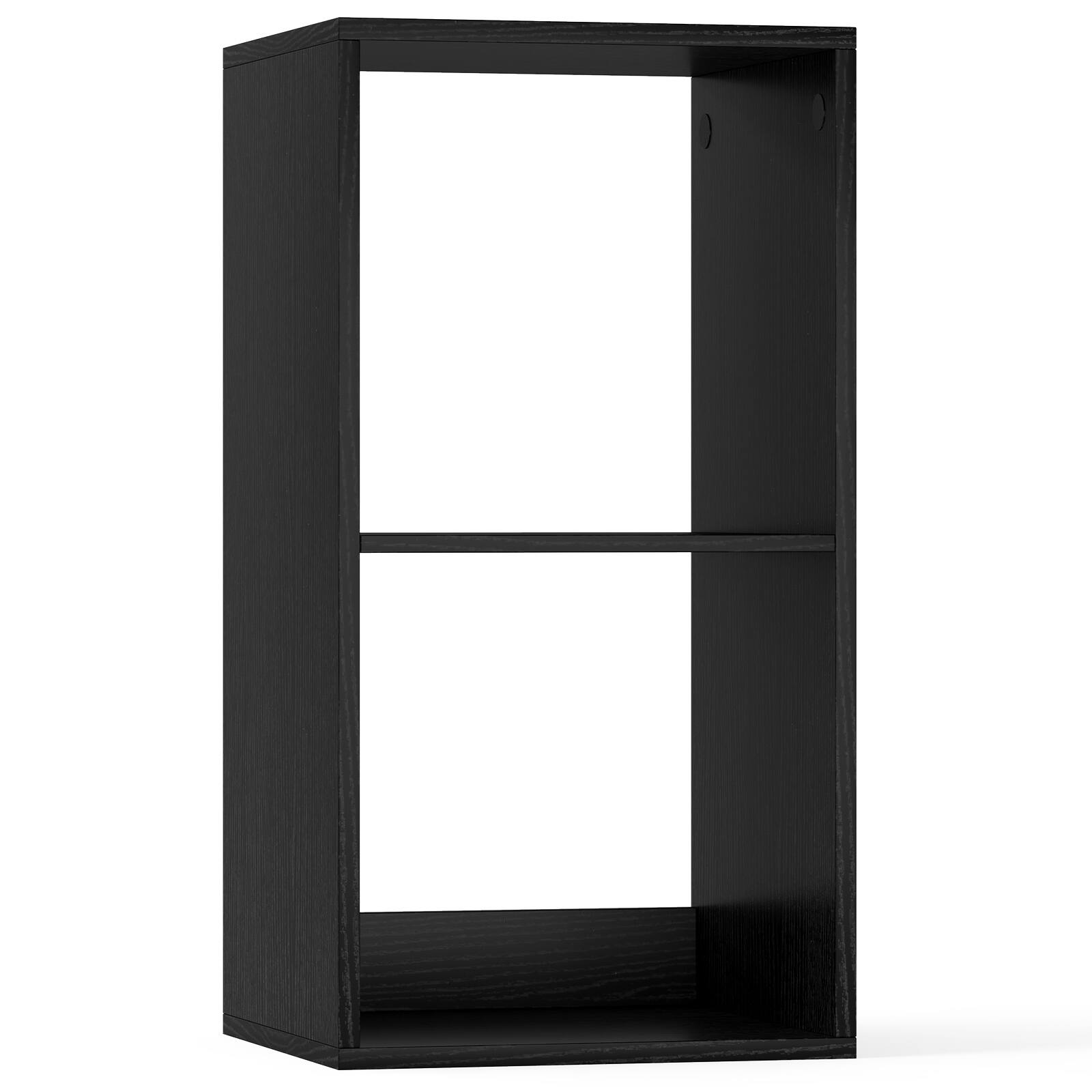 Alt View 9. Gymax - Gymax 2PCS 2-Cube Bookshelf Modern Vertical Bookcase w/ Anti-tipping Kits - Black.