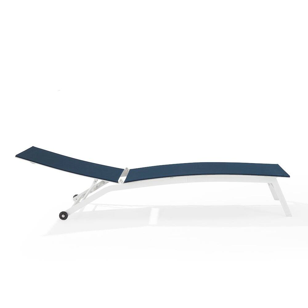 Left. Crosley Furniture - Weaver Outdoor Chaise Lounge - Navy.