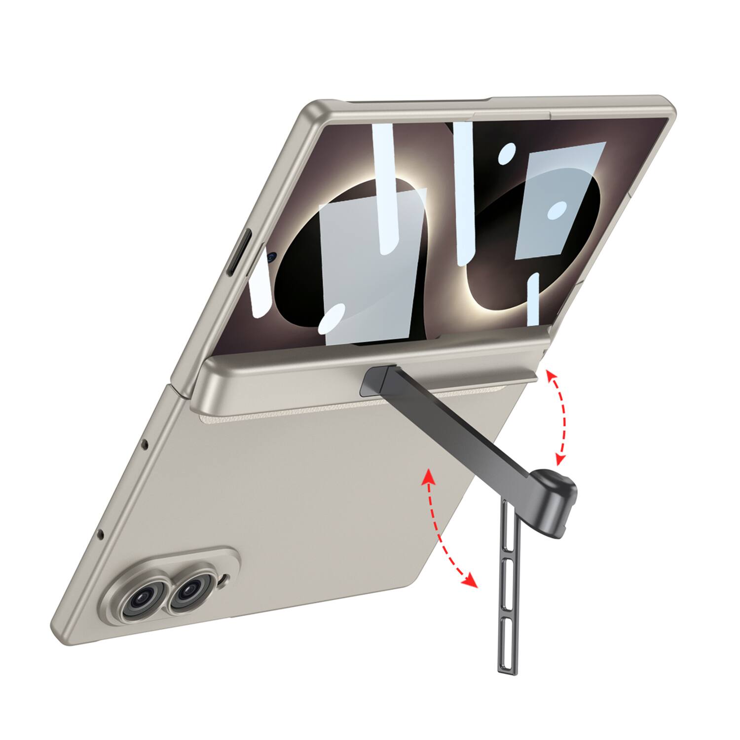 Alt View 4. Dteck - for Samsung Galaxy Z Fold8 Full-Body Case with Hinge Protection,Built-in Screen Protector,Shock-absorbent Hard PC Cover - Gray.