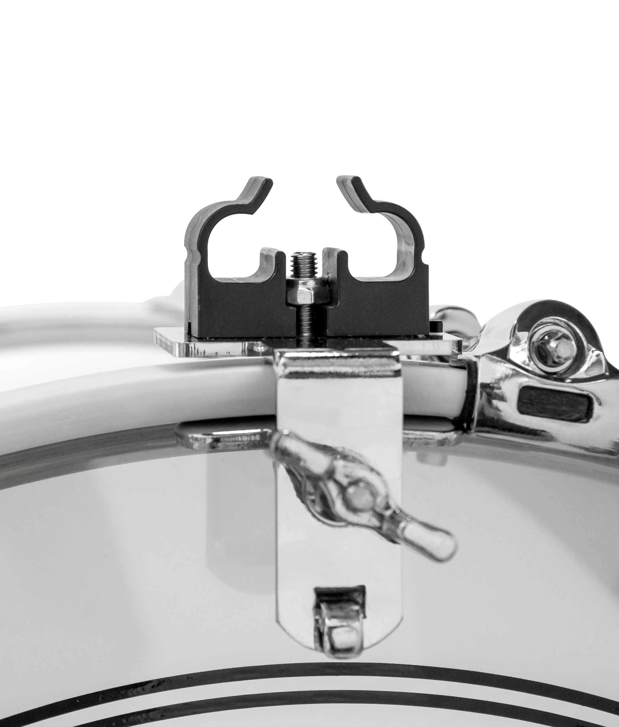 Angle. Gibraltar Hardware - Bass Drum Stick Caddy, Hoop Mounted Drumstick Clips, Fits Common-Size Drumsticks, Creates Easy Access for Backup Sticks.
