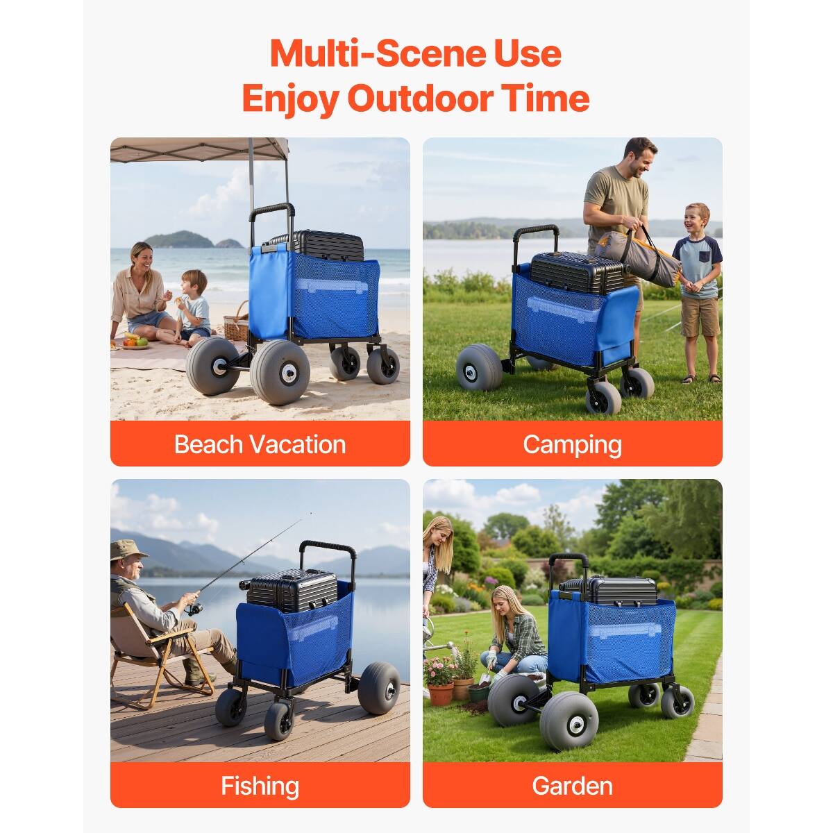 Multi-Scene Use  
Enjoy Outdoor Time

Beach Vacation  
Camping  
Fishing  
Garden