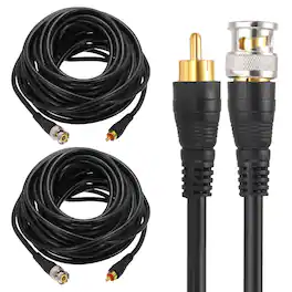 Unique Bargains - 2pcs BNC Male to RCA Male Coaxial Cable 10M RG59 75-3 for DVR CCTV Camera Monitor - Black