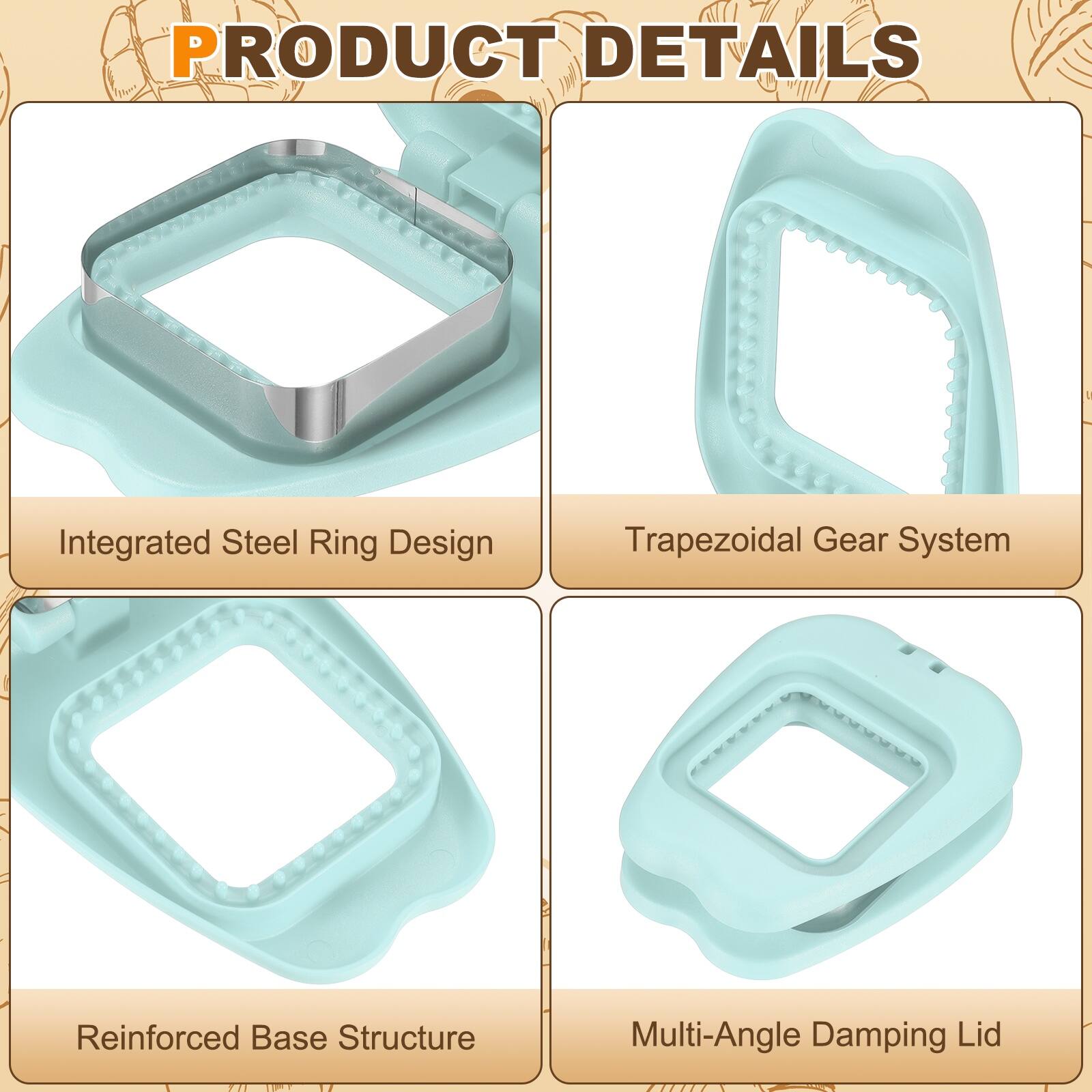 PRODUCT DETAILS

- Integrated Steel Ring Design
- Trapezoidal Gear System
- Reinforced Base Structure
- Multi-Angle Damping Lid
