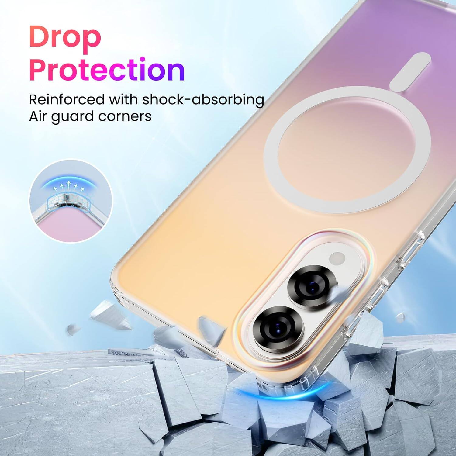 Drop Protection
Reinforced with shock-absorbing Air guard corners