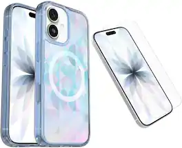 OtterBox - iPhone 17 (Only) Bundle: Symmetry Clear Series+ Case & Screen Protector - Snaps to MagSafe - Ultra-Sleek - Opal Prism (Clear/Multicolor)