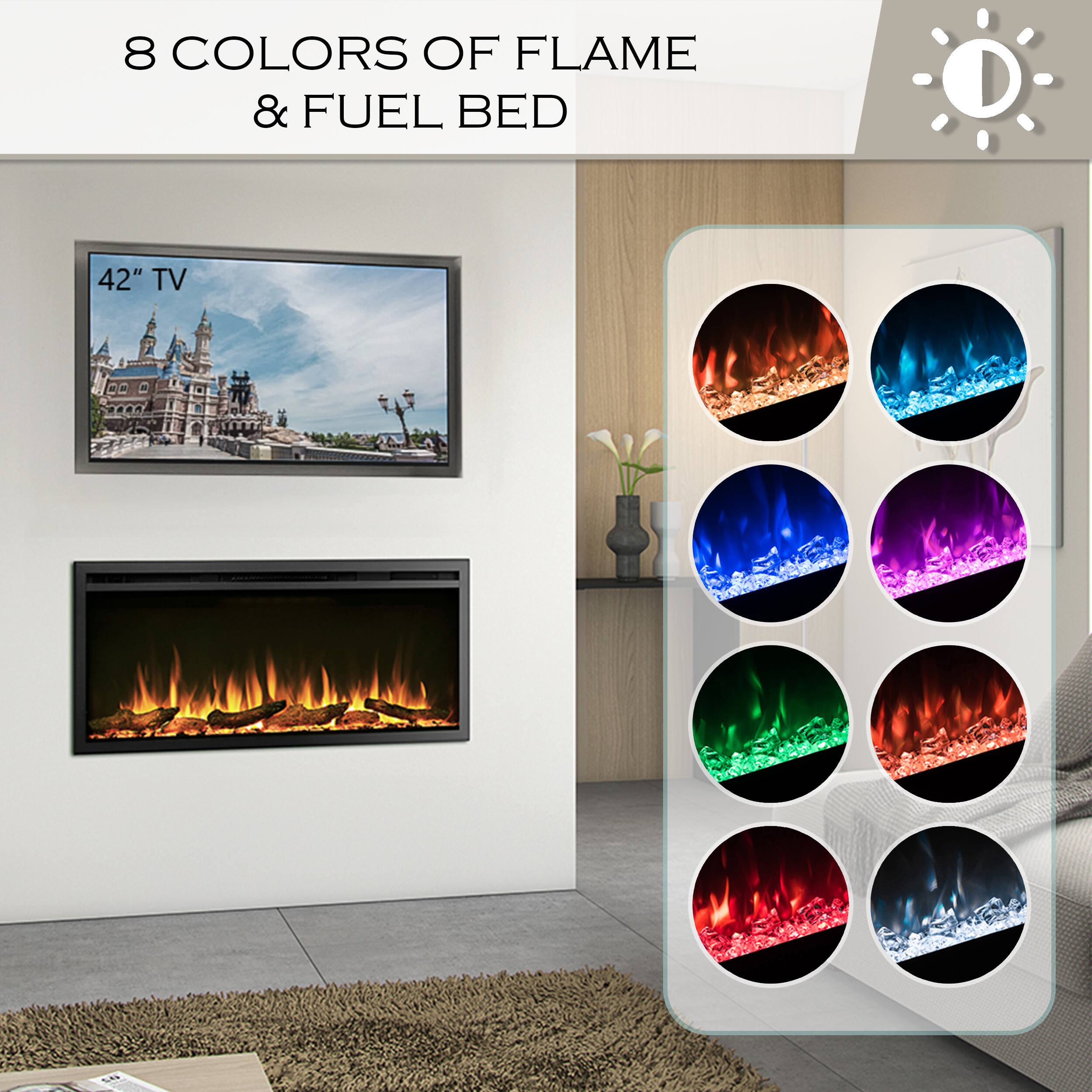 8 COLORS OF FLAME & FUEL BED

42" TV